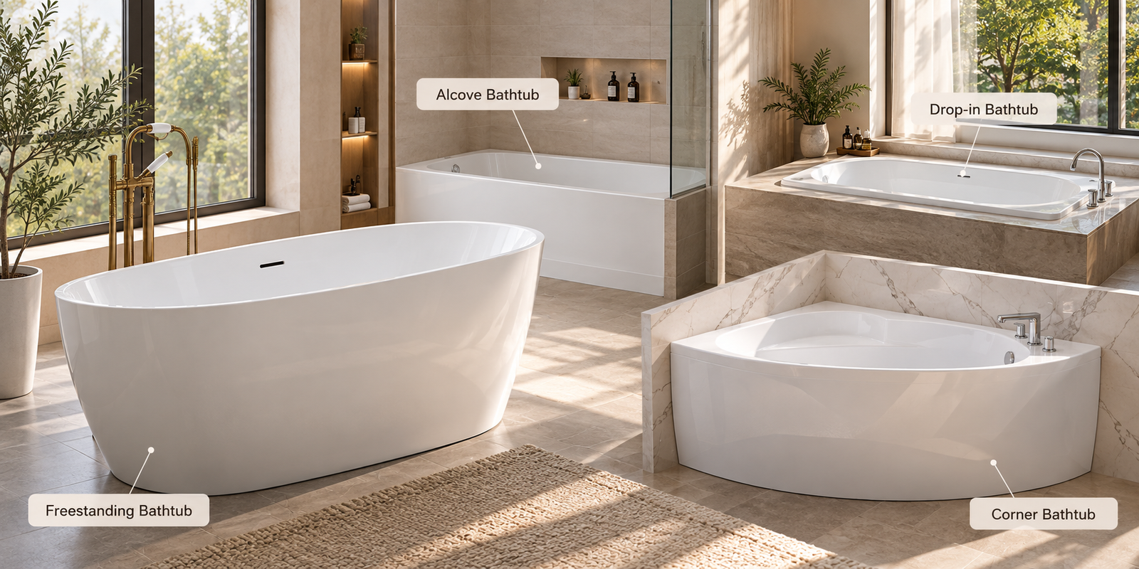 Acrylic bathtub product assortment for different customer segments
